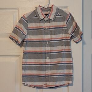 Children's Place Striped Boys Button Down Shirt -  Size 5/6